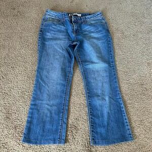 Y2K size 11 Project by Carbon Denim Blue low-rise flare jeans with a 30" inseam